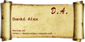 Dankó Alex névjegykártya
